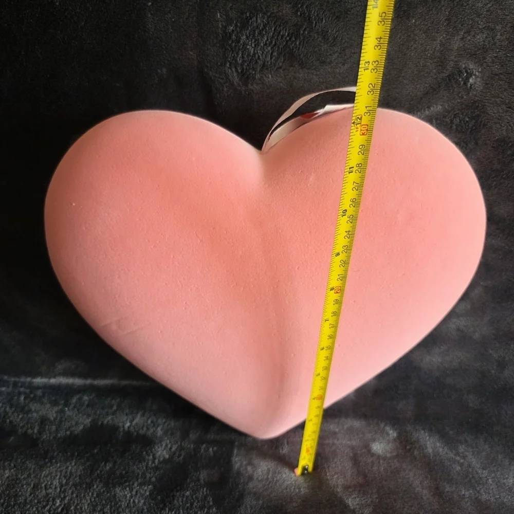 New Valentine's day pink large 12' Flocked Heart indoor home decor 2025 at Home